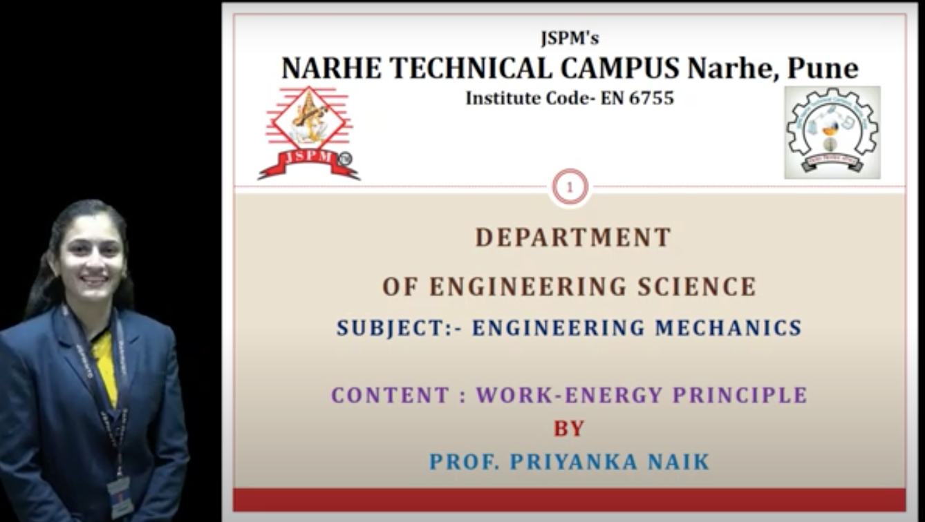 Work Energy Principle by Prof. Priyanka Naik